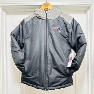 New England Patriots Youth Puffer Hooded Coat NEW